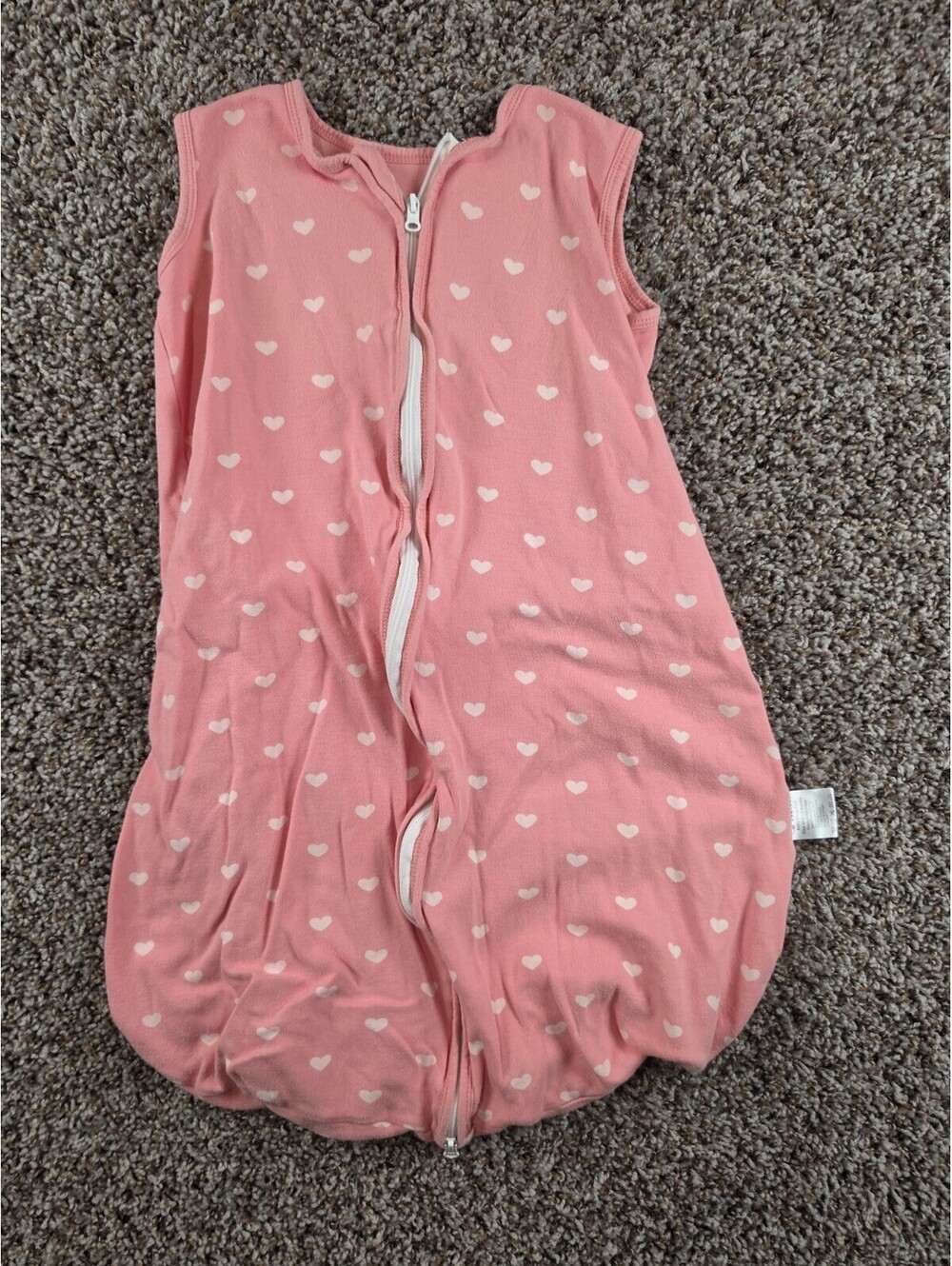 Yoofoss Baby Sz 0-6M Sleep Sack Pink White Heart Print Girls